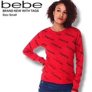 Bebe Small Red Sweater BRAND NEW WITH TAGS